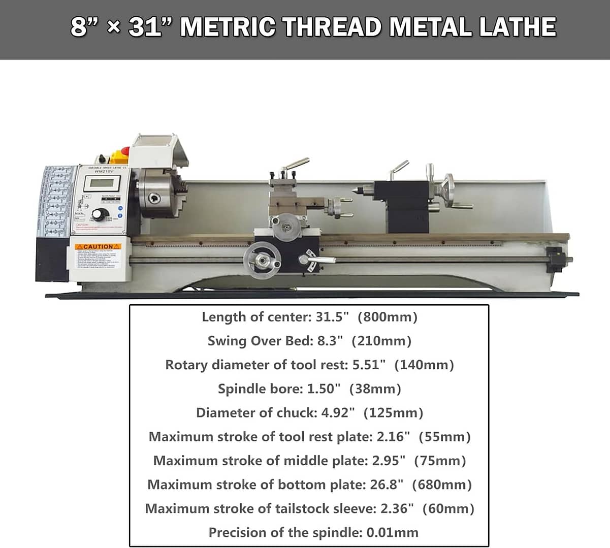 8″× 32″ Metal Lathe Precision Benchtop Metal Lathe Review
