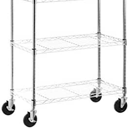 AmazonBasics 5-Shelf Shelving Storage Unit on 4” Wheel Casters, Metal Organizer Wire