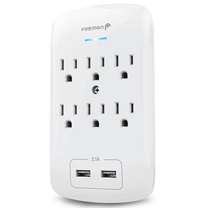 Surge Protector, POWRUI USB Wall Charger with 2 USB charging ports(smart 2.4A Total)