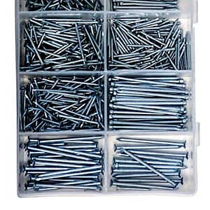 Qualihome Hardware Nail Assortment Kit, Includes Finish, Wire, Common, Brad