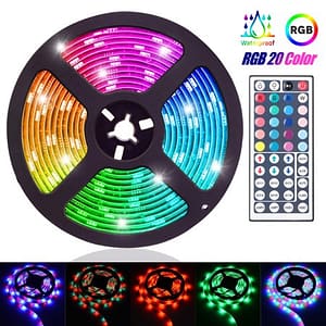 MINGER LED Strip Lights, 16.4ft RGB LED Light Strip 5050 LED Tape Lights, Color Changing