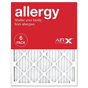AIRx ALLERGY 20x20x1 MERV 11 Pleated Air Filter – Made in the USA – Box of 6