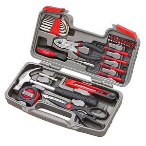 CARTMAN Orange 39-Piece Tool Set – General Household Hand Tool Kit with Plastic Toolbox