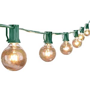 Brightown Outdoor String Lights-25Ft G40 Globe Patio Lights with 26 Edison Glass Bulbs