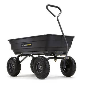 Gorilla Carts GOR6PS Heavy-Duty Poly Yard Dump Cart with 2-In-1 Convertible Handle