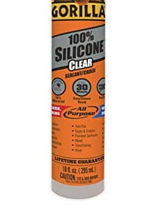 Gorilla Clear 100 Percent Silicone Sealant Caulk, Waterproof and Mold & Mildew Resistant
