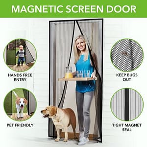 iGotTech Magnetic Screen Door, Full Frame Seal. Covers Doors