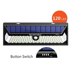 Solar Lights Outdoor 120 LED with Lights Reflector,Solar Motion Sensor Security Lights