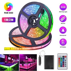 MINGER LED Strip Light Waterproof 16.4ft RGB SMD 5050 LED Rope Lighting Color Changing
