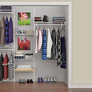 ClosetMaid 5636 SuperSlide 5-Feet to 8-Feet Closet Organizer Kit, White
