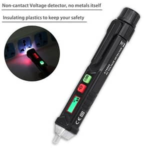 Non-Contact Voltage Tester with Adjustable Sensitivity, LCD Display, LED Flashlight, Buzzer