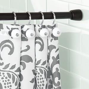 iDesign Curved Metal Shower Curtain Rod, Adjustable Customizable Curtain Rod