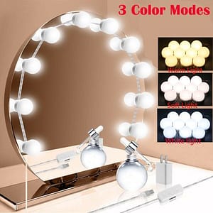 Makeup Mirror Vanity Mirror with Lights – 3 Color Lighting Modes 72 LED Trifold Mirror