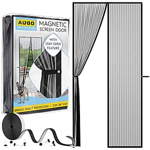 AUGO Magnetic Screen Door - Self Sealing, Heavy Duty, Hands Free Mesh Partition Keeps Bugs Out - Pet and Kid Friendly - Patent Pending Keep Open Feature - 38 Inch x 83 Inch