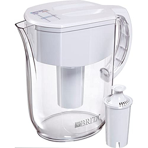 Brita Large 10 Cup Water Filter Pitcher with 1 Standard Filter, Made Without BPA, White (Design May Vary)