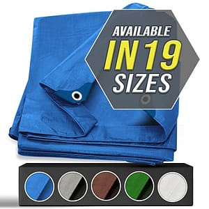 Tarp Cover Blue Waterproof Great for Tarpaulin Canopy Tent, Boat, RV Or Pool Cover!!! (Standard Poly Tarp)