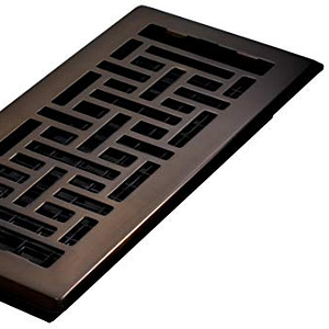 Decor Grates AJH410-RB Oriental Floor Register, 4x10 Inches, Rubbed Bronze