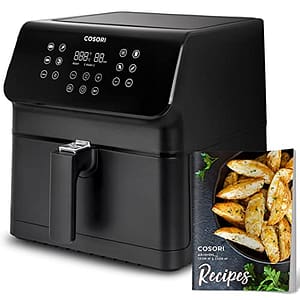 COSORI Pro II Air Fryer Oven Combo, 5.8QT Max Xl Large Cooker with 12 One-Touch Savable Custom Functions, Cookbook and Online Recipes, Nonstick and Dishwasher-Safe Detachable Square Basket