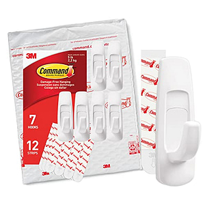 Command GP003-7NA Water-Resistant Adhesive Refill Strips,2, 4, Re-Hang Medium and Large Bath Hooks or Caddies Hardware, 0, 7 Count