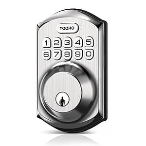 TEEHO TE001 Keyless Entry Door Lock with Keypad - Smart Deadbolt Lock - Front Door Lock with 2 Keys - Auto Lock - Easy Installation - Satin Nickel